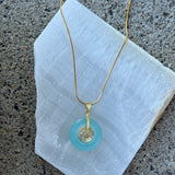 GOOD FORTUNE 20MM BLUE JADE necklace