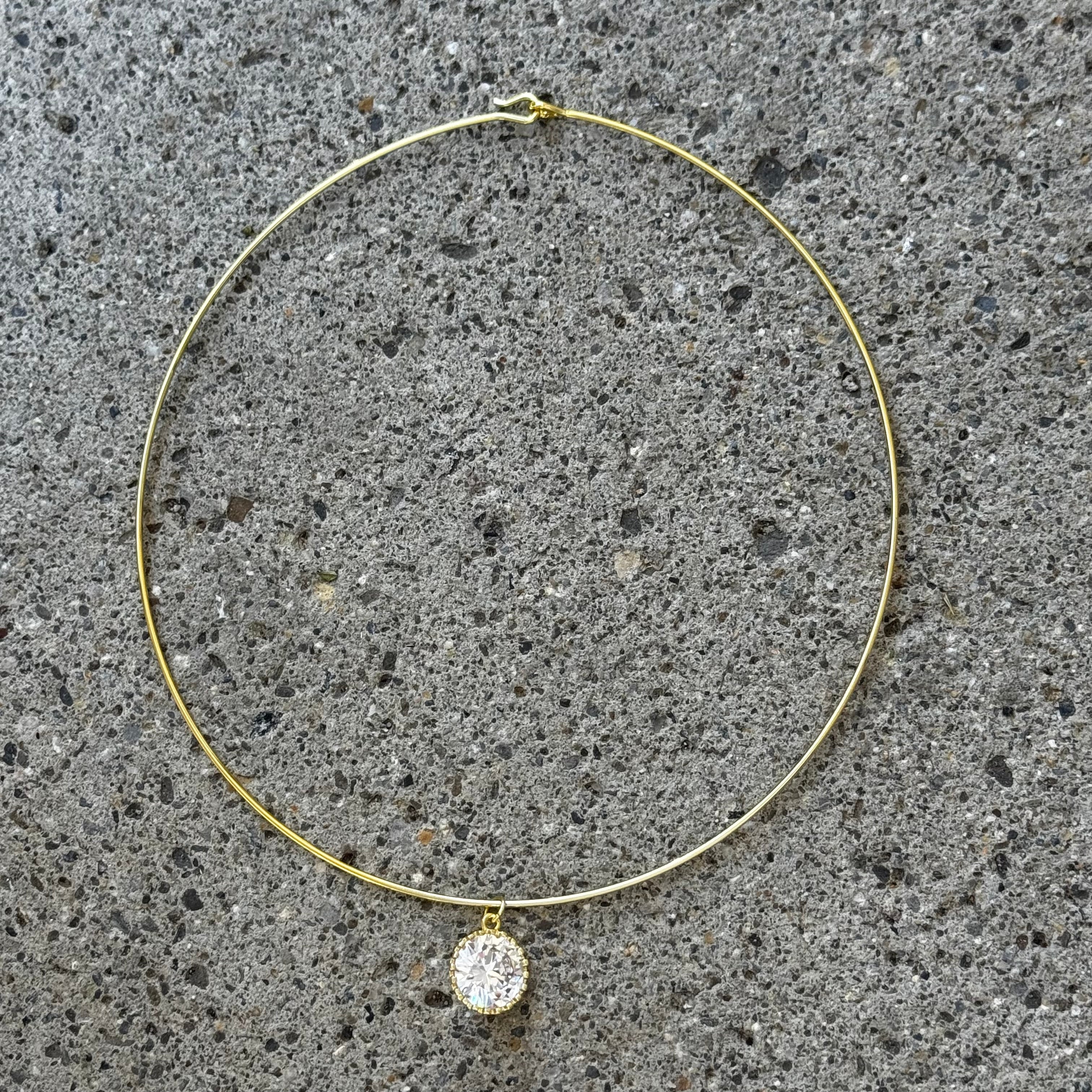CRYSTAL DIAMOND WIRED CHOKER necklace