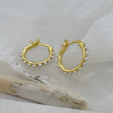 GOLD PEARL HOOP earrings