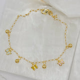 PASTEL BUTTERFLY GOLDEN BALL anklet
