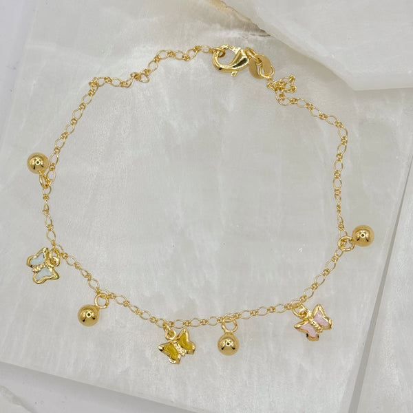 PASTEL & BALL BUTTERFLY anklet