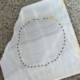 GOLD DAINTY DARK BLUE BEADED bracelet