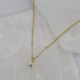 WHITE EVIL EYE SUPER MINI necklace