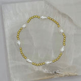 GOLD TEARDROP PEARL BEADED bracelet