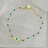 GOLD TURQUOISE EVIL EYE bracelet
