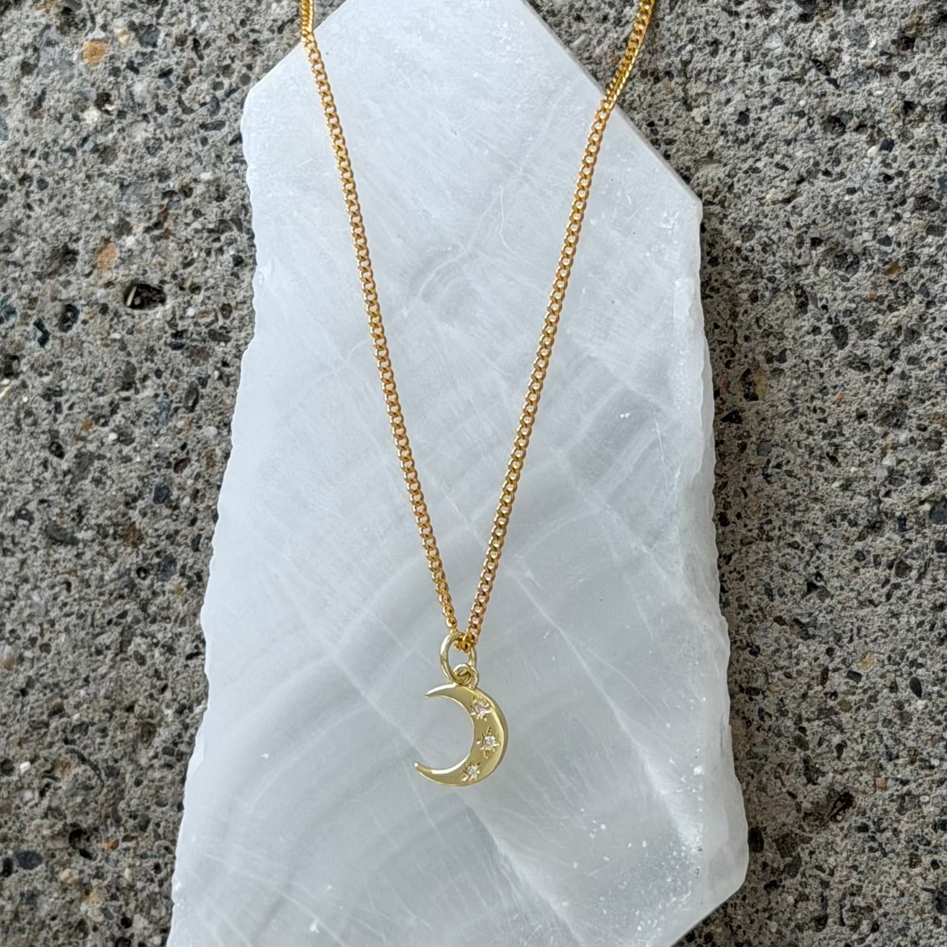 GOLD MOON STARBURST MINI necklace