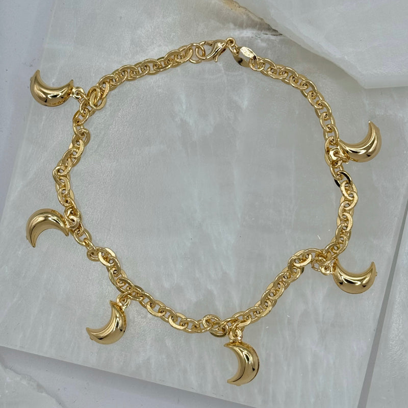 CHUNKY CRESCENT MOON anklet