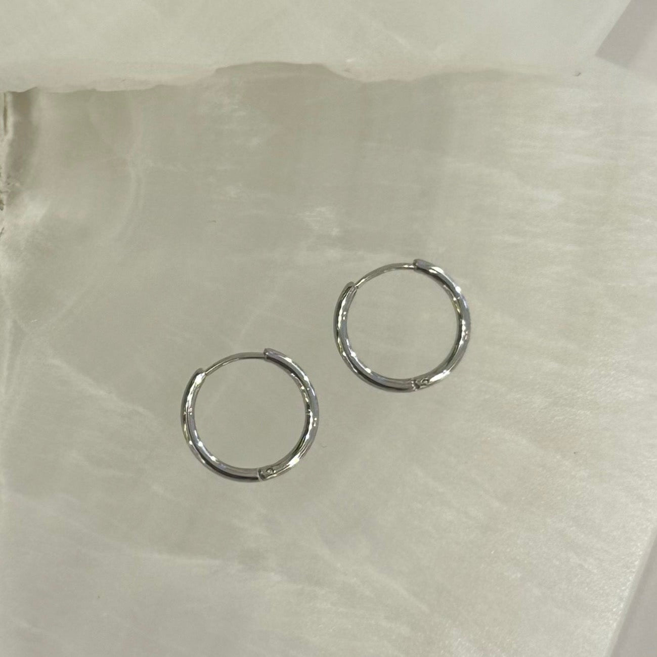 MINI STEEL HOOP earrings
