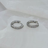 12MM CRYSTAL STEEL HOOP earrings