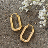 GOLD HEXAGON HOOP earrings
