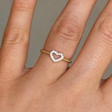 GOLD CRYSTAL HEART ring