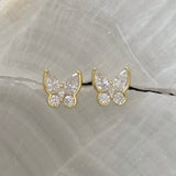 GOLD CRYSTAL GRACEFUL BUTTERFLY STUD earrings