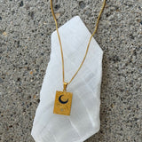 THE BLACK ENAMEL MOON MEDALLION necklace
