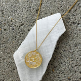 GOLD GOOD VIBES MEDALLION necklace