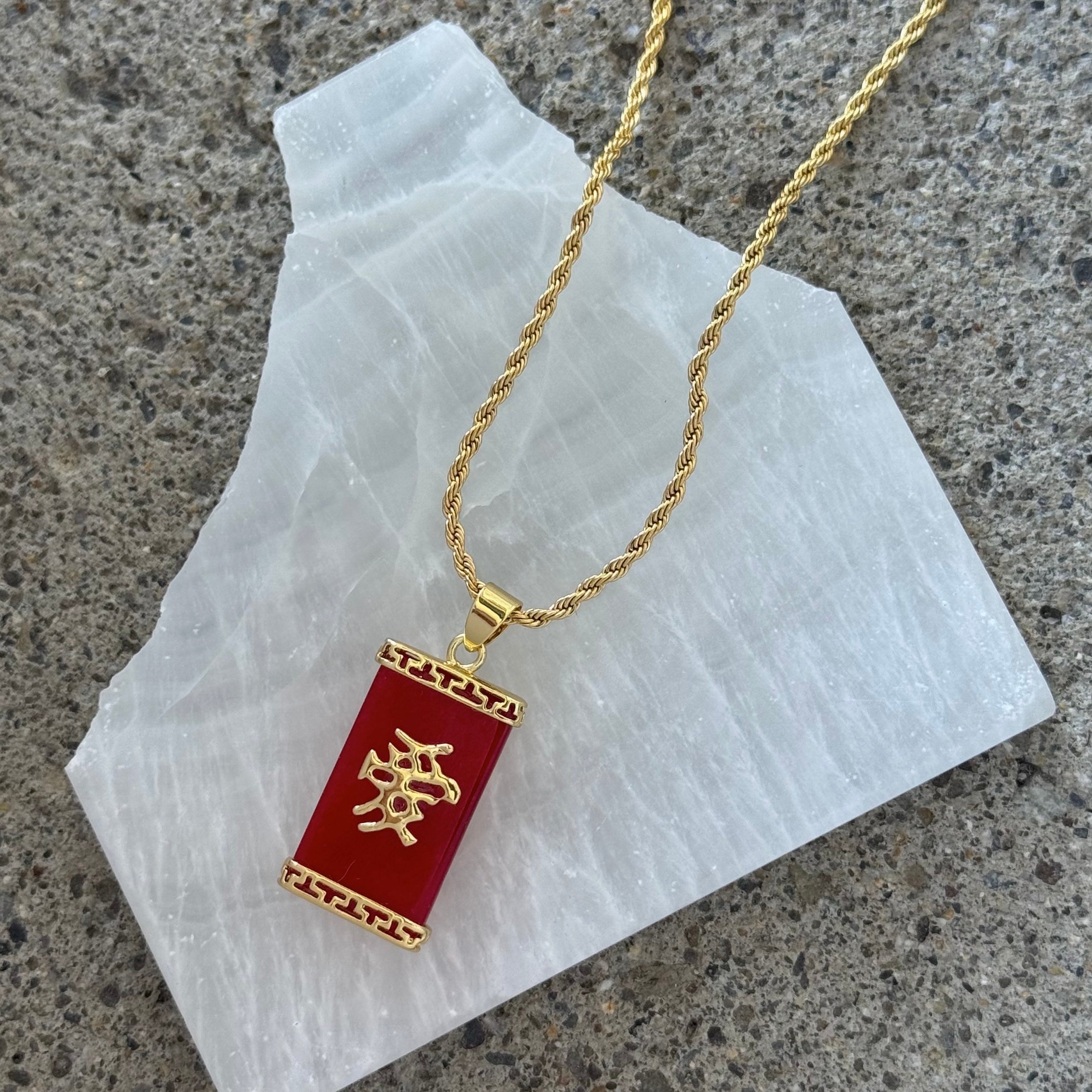 LOVE RED JADE necklace