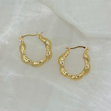 GOLD CHUNKY TWISTED HOOP earrings