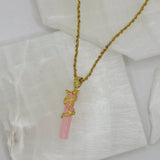 WISE DRAGON PINK JADE necklace