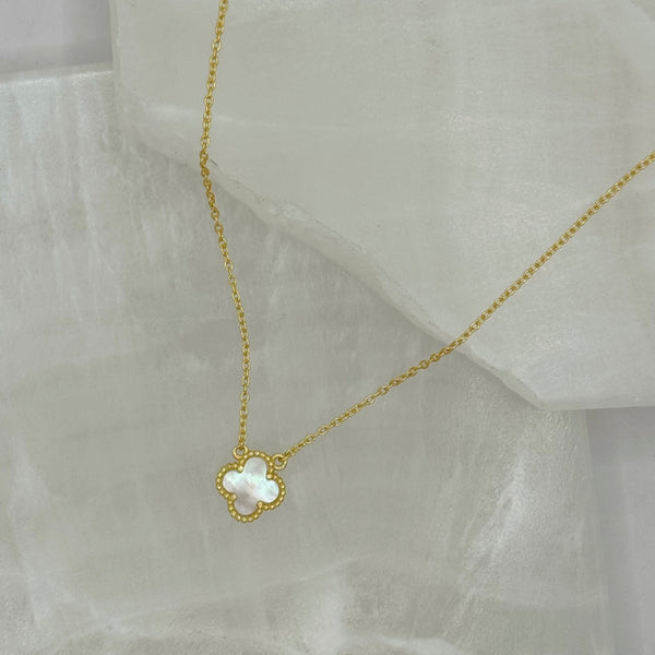GOLD MOTHER OF PEARL GOOD LUCK necklace