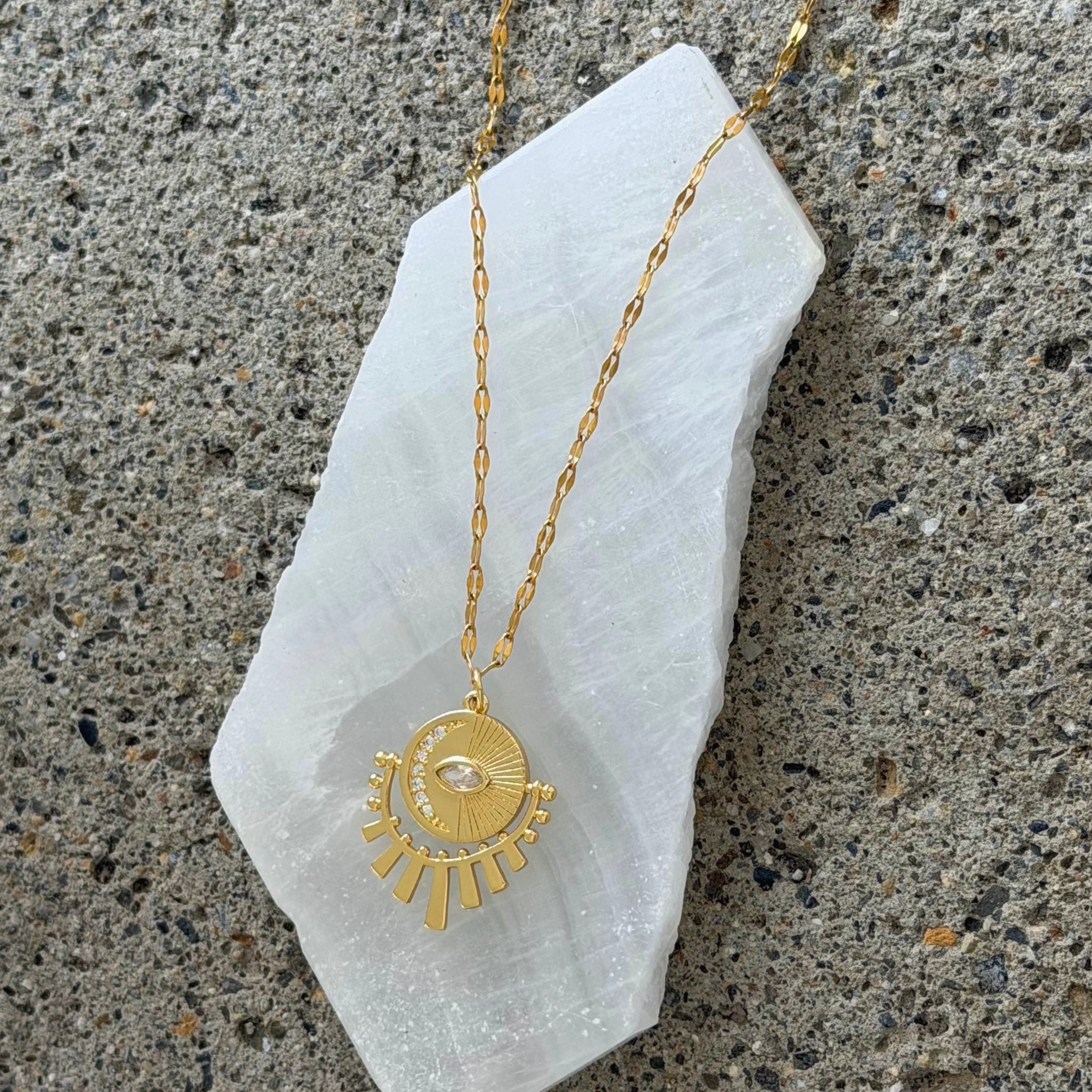 GOLD ILLUMINATED EYE necklace