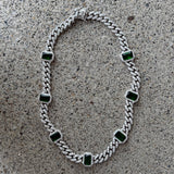 EMERALD JEWEL CRYSTAL CUBAN necklace