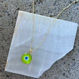 LIME GREEN EVIL EYE necklace