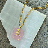 ELEPHANT PINK JADE necklace