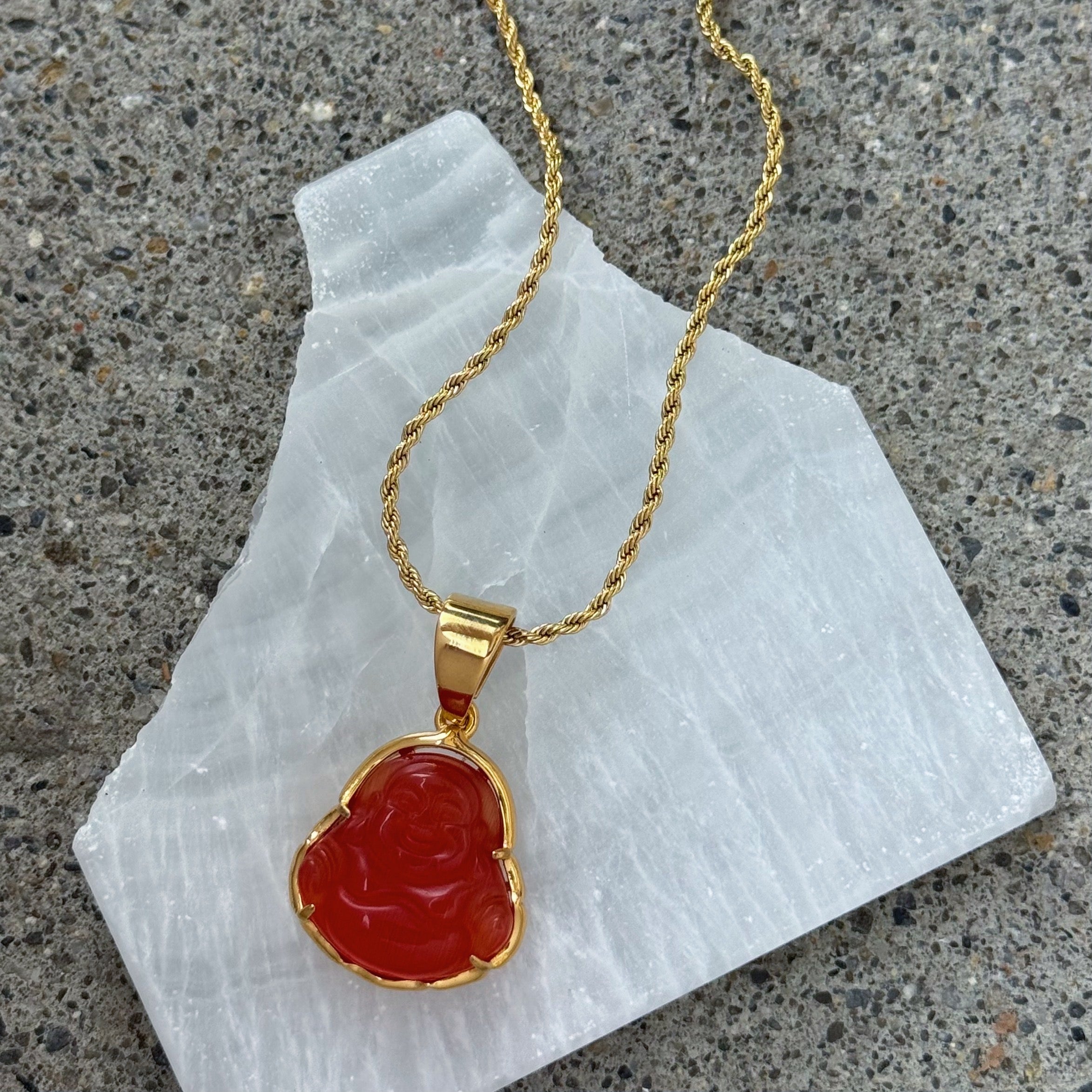 RED BUDDHA STEEL MINI necklace