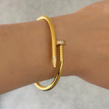 GOLD CRYSTAL NAILED IT bangle