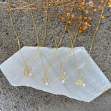 GOLD ZODIAC PEARL MINI necklace