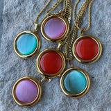 GOLD BEZEL DISC necklace
