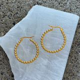2MM GOLD BEADED HOOP earrings