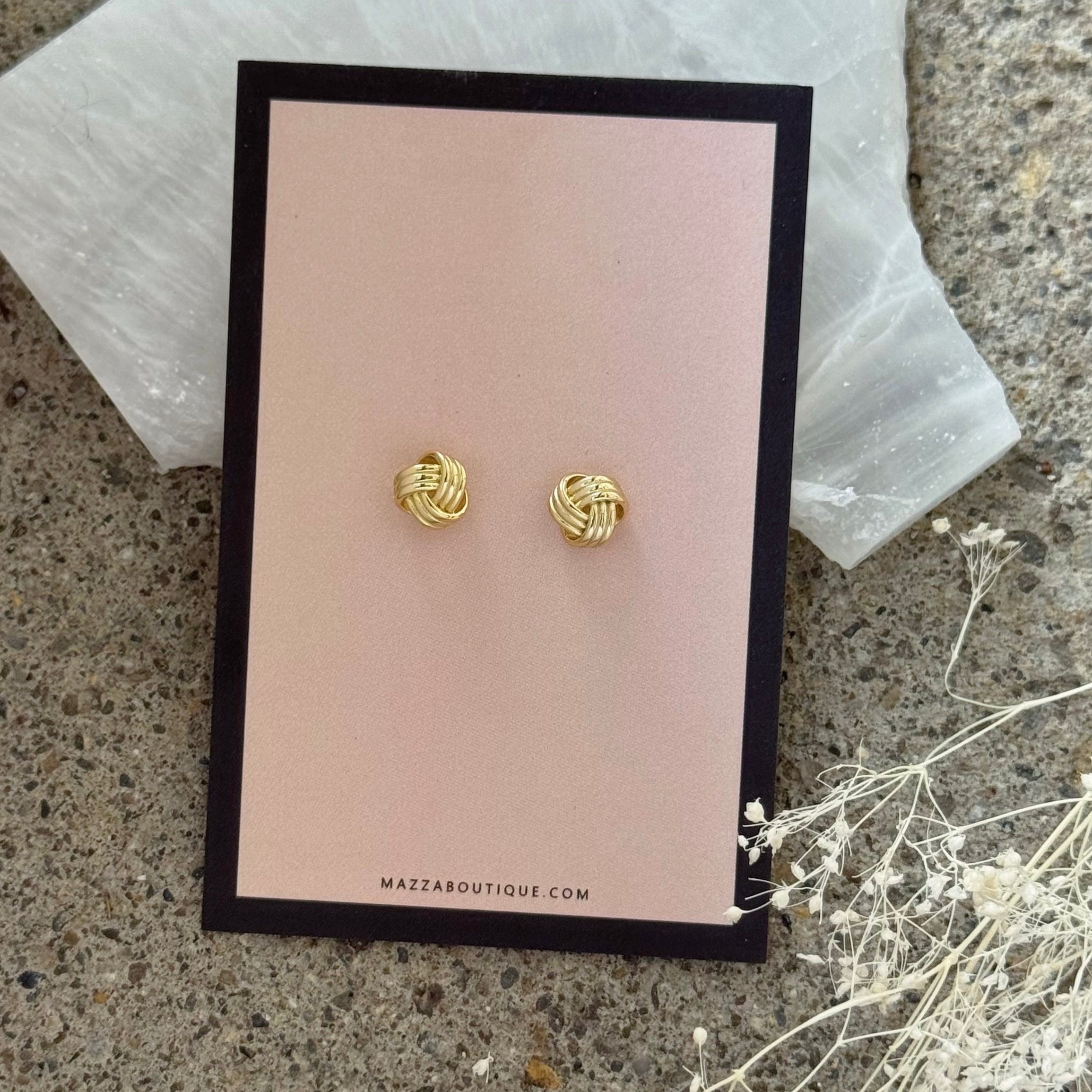 GOLD KNOT STUD earrings