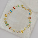 MULTICOLOR BUTTERFLY anklet