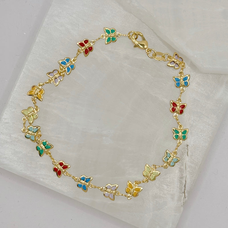 MULTI-COLOR BUTTERFLY anklet
