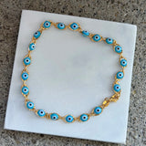 LIGHT BLUE EVIL EYE anklet