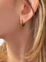 8MM GOLD THICK MINI HOOP earrings