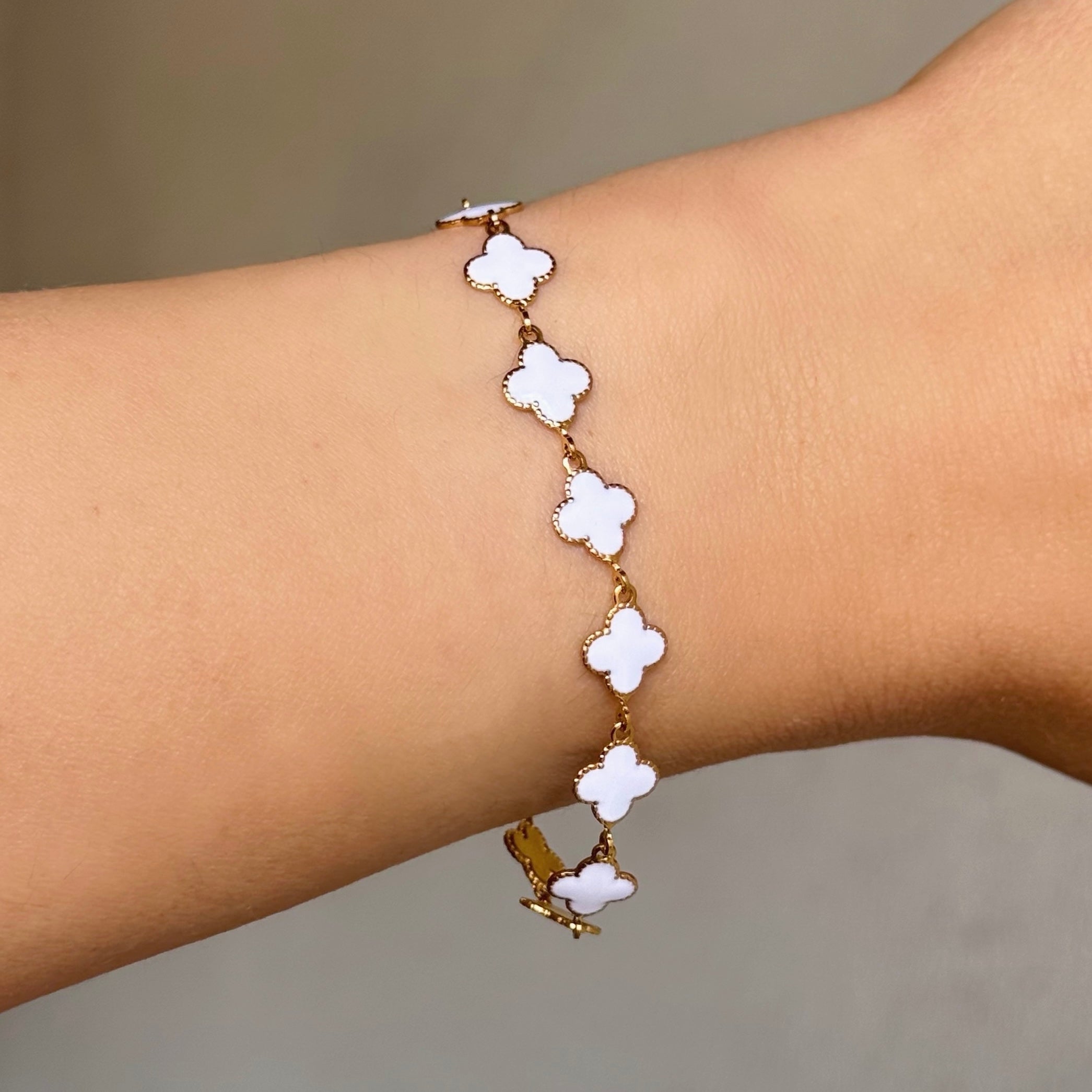 GOLD WHITE LUCKY bracelet
