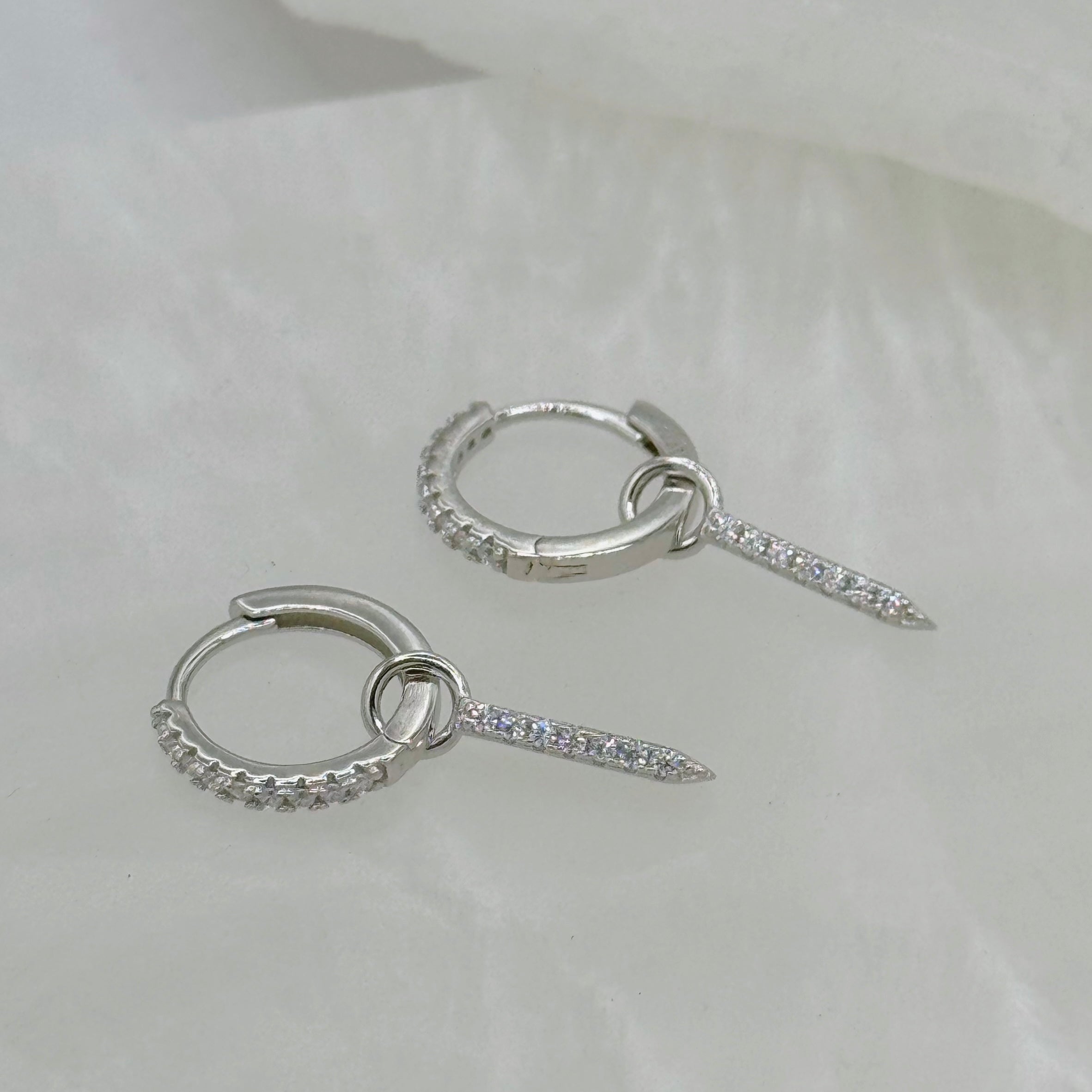 SILVER CRYSTAL SPIKE earring