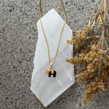 BLACK ENAMEL ELEPHANT MINI necklace