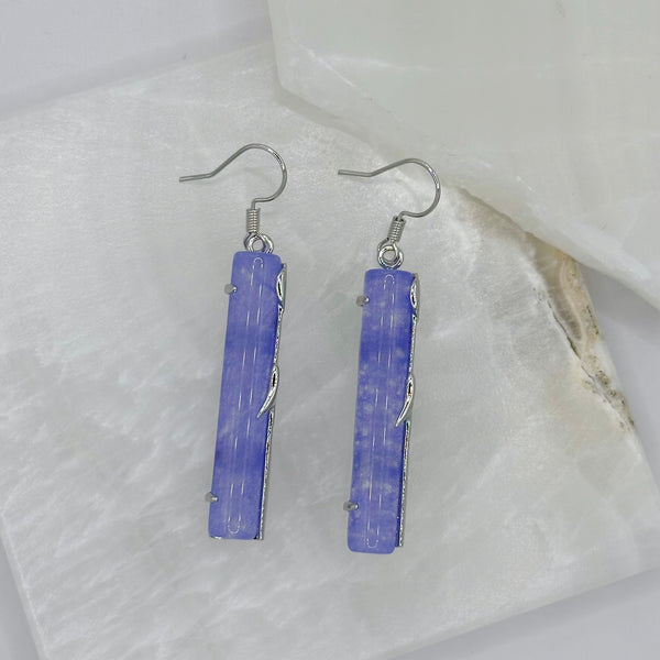 SILVER LAVENDER JADE DANGLE earrings