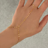 GOLD FLAT LINK MIRROR HAND CHAIN bracelet