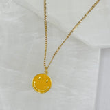 YELLOW ENAMEL SMILEY FACE necklace