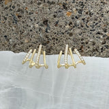 GOLD CRYSTAL CAGED STUD earrings