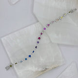 SILVER COLORED MIXED CRYSTAL bracelet