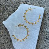 GOLD BEADED HOOP earrings