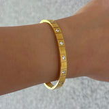 GOLD CRYSTAL SQUARES bangle