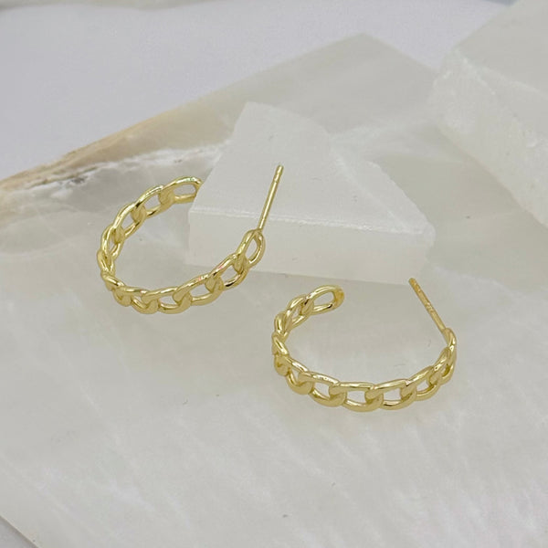THIN CUBAN HOOP earrings
