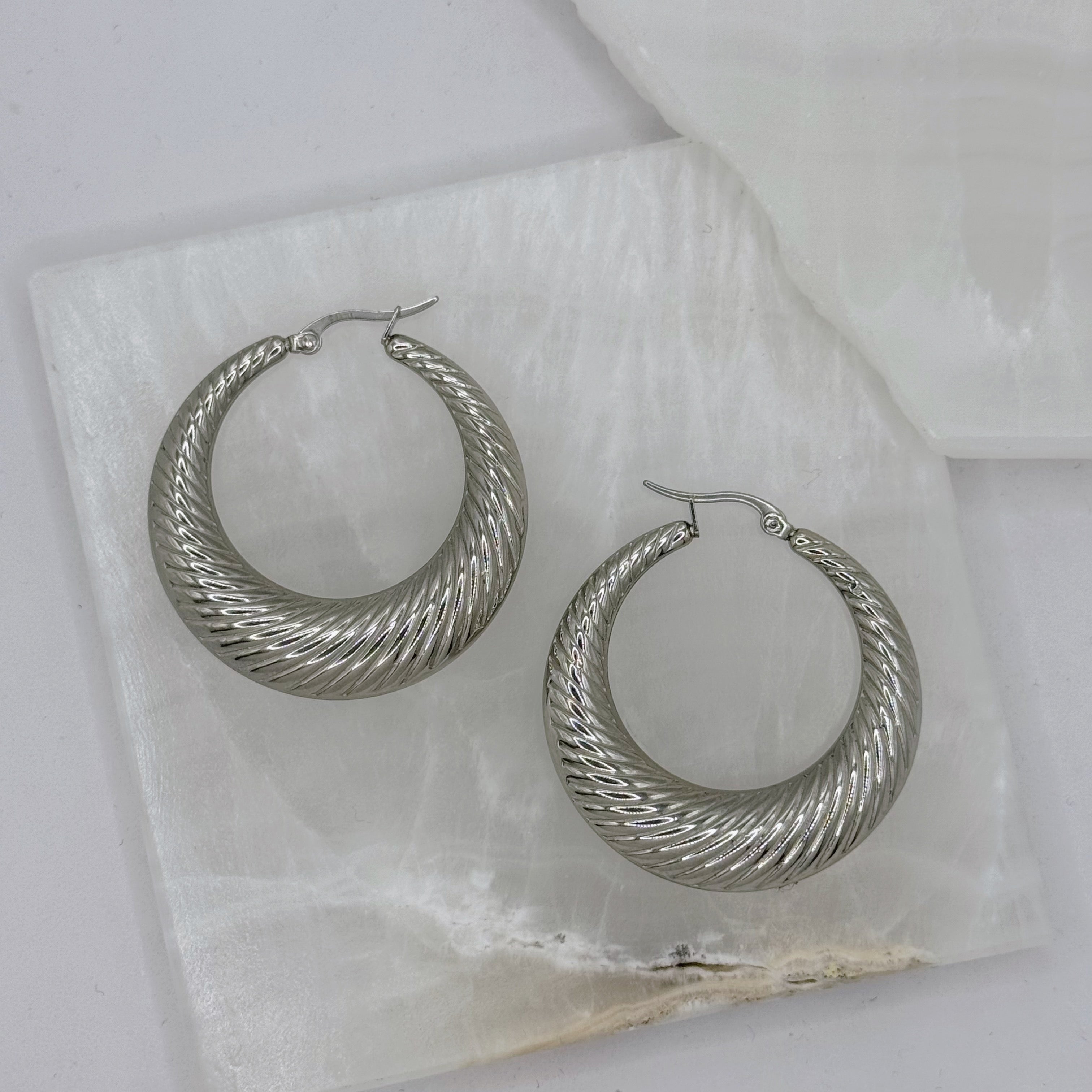 40MM SILVER CATERINA HOOP earrings