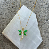 DRAGONFLY GREEN JADE necklace