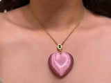 BELLA PINK CATS EYE HEART necklace